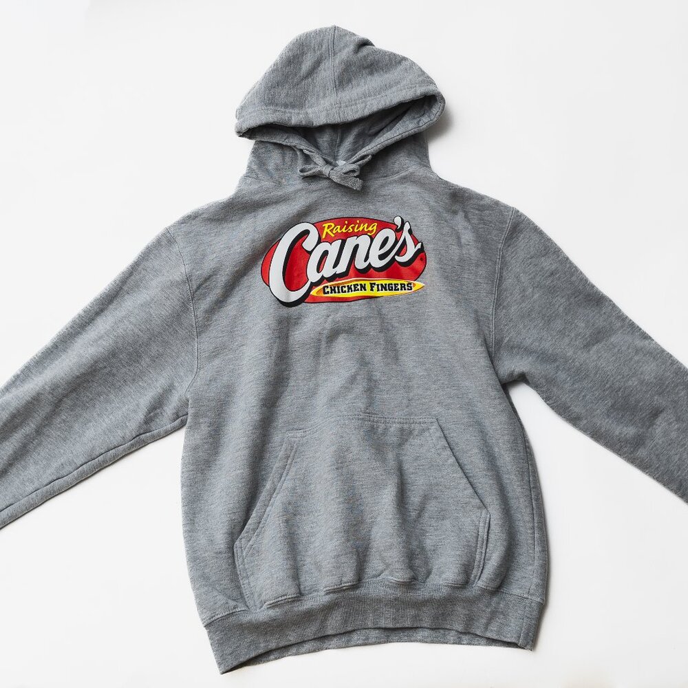 Raising Cane's Iconic Logo Pullover Hoodie Grey Size Small